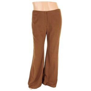 Crystal Siemens Cashmere Low-Rise Wide-Leg Trousers Size 10 Brown Pants